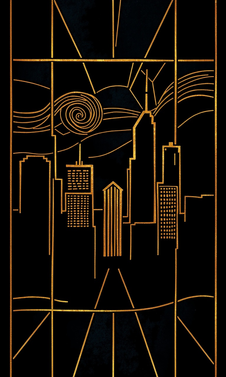 Gilded Skyline · Stained Glass — After Dark Deco tough phone case