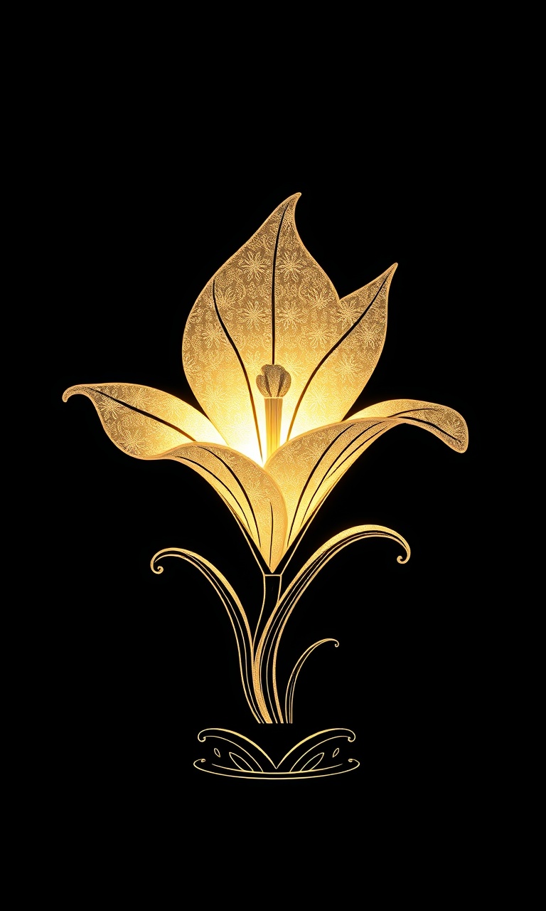Lily Lamp · Silver Foil — After Dark Deco tough phone case