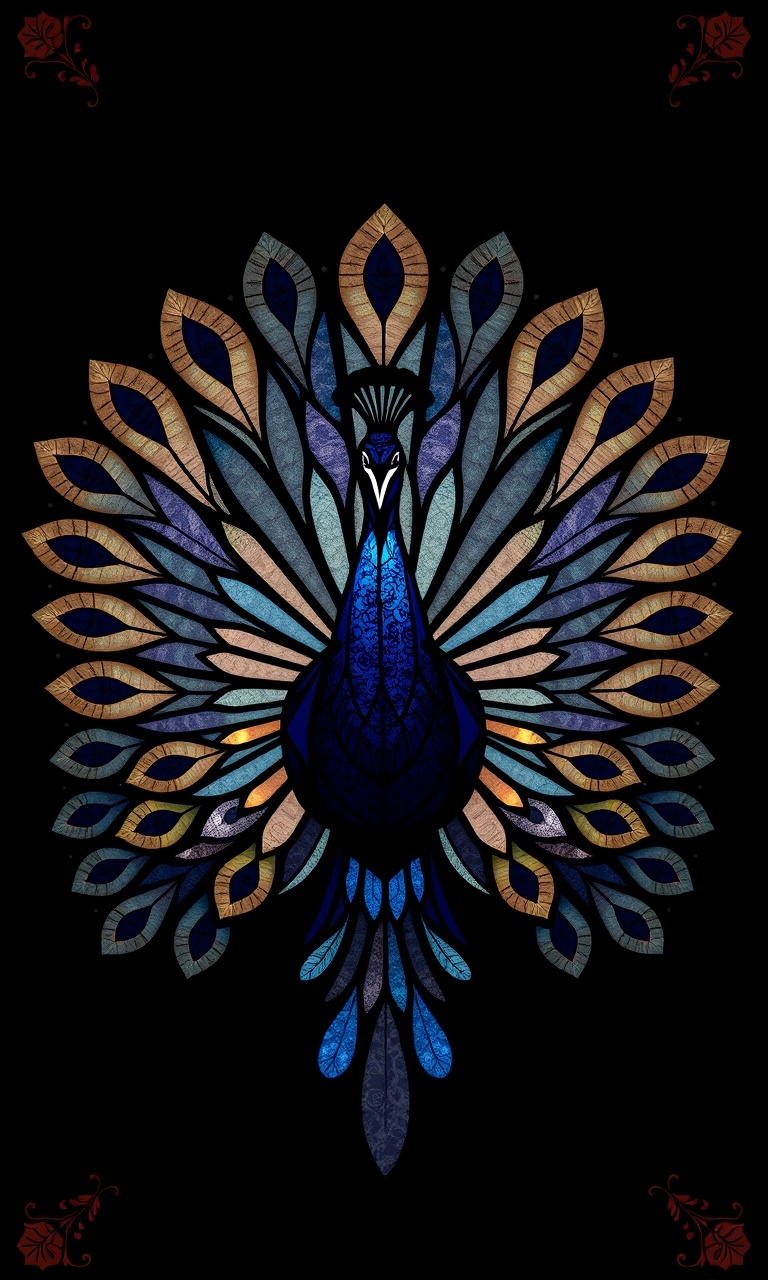 Peacock Fan · Stained Glass — After Dark Deco tough phone case