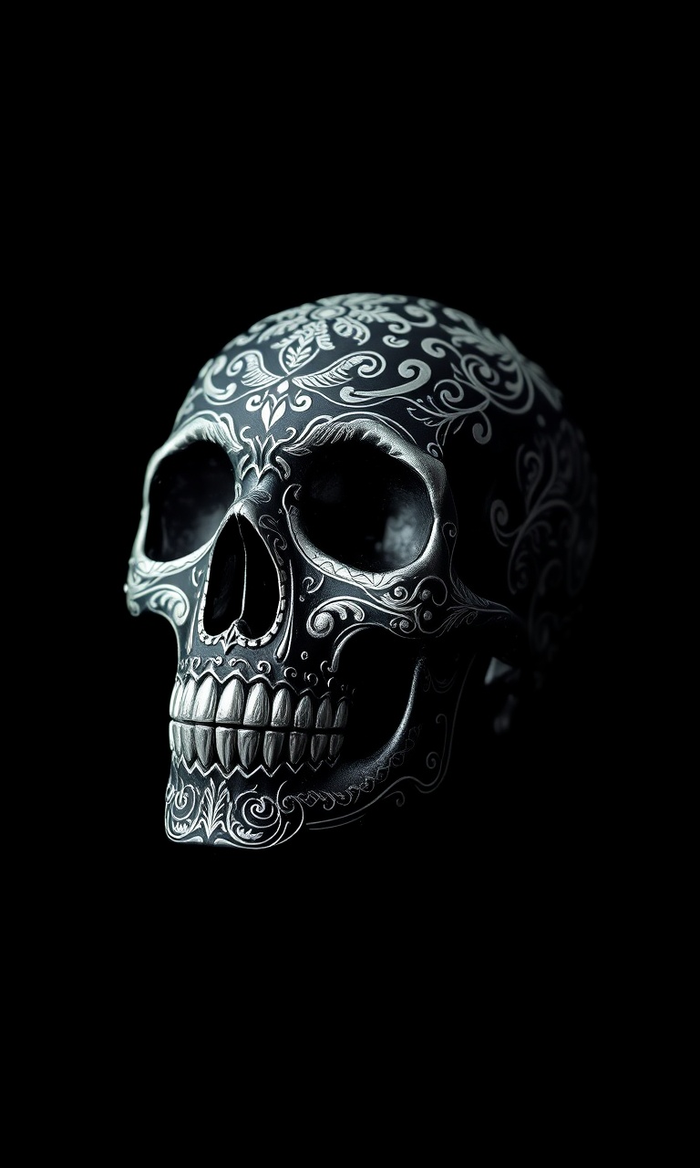 Filigree Skull · Scrimshaw — Bone Orchard tough phone case