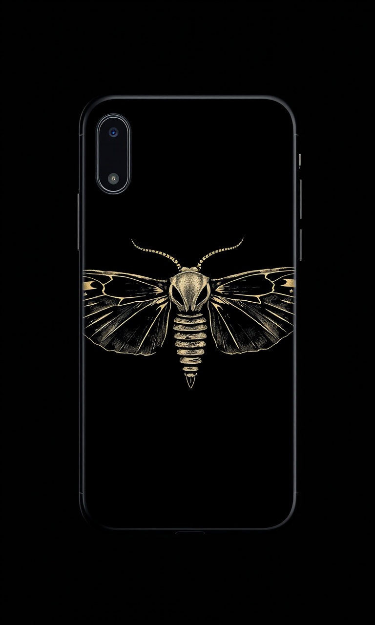Moth Emblem · Scrimshaw — Bone Orchard tough phone case