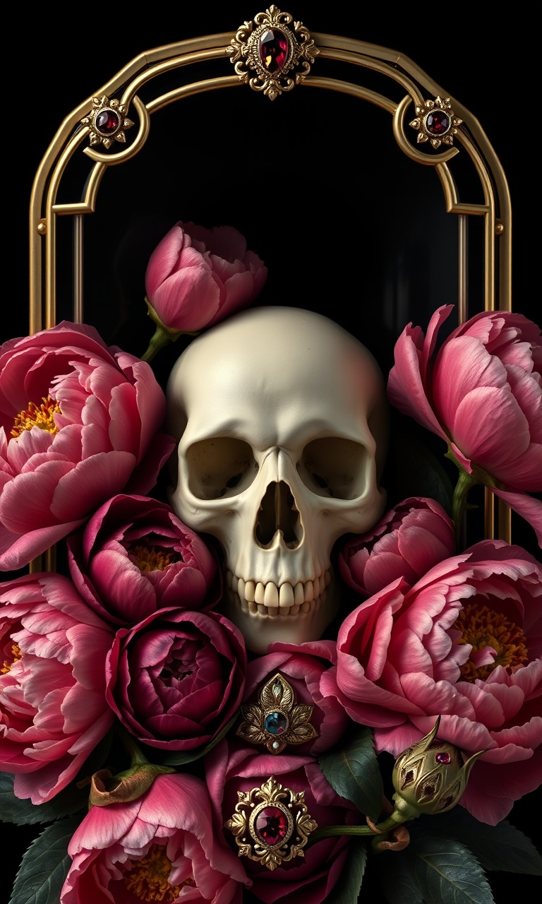 Skull & Peonies · Reliquary — Bone Orchard tough phone case