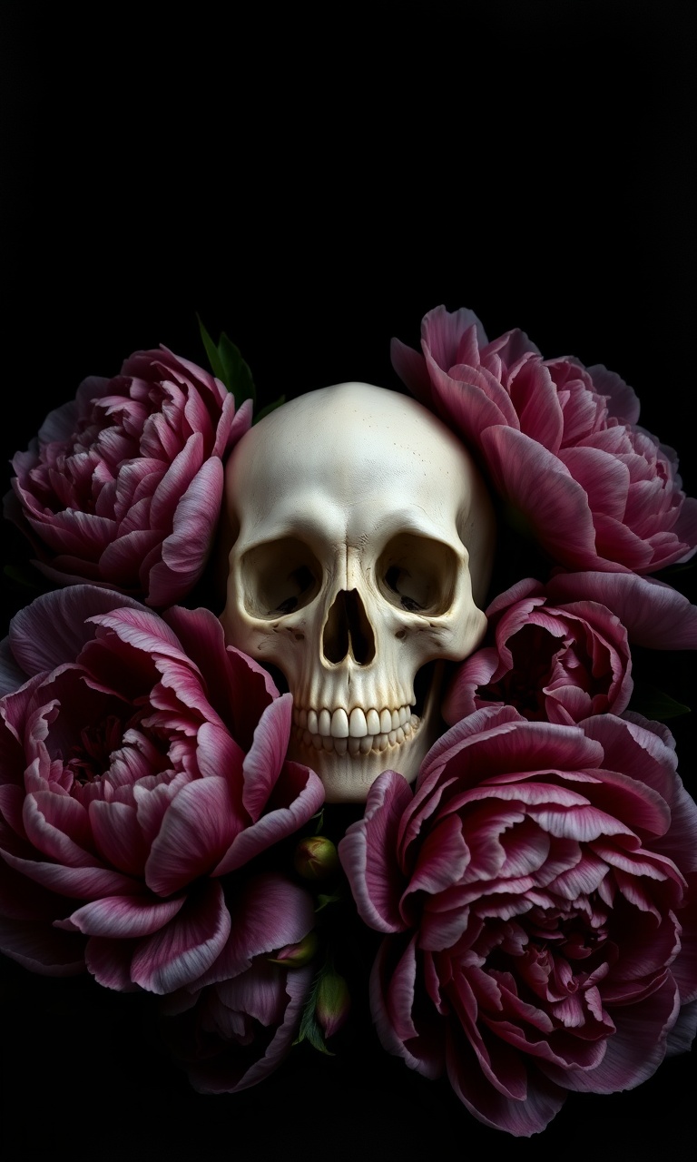 Skull & Peonies · Still Life — Bone Orchard tough phone case