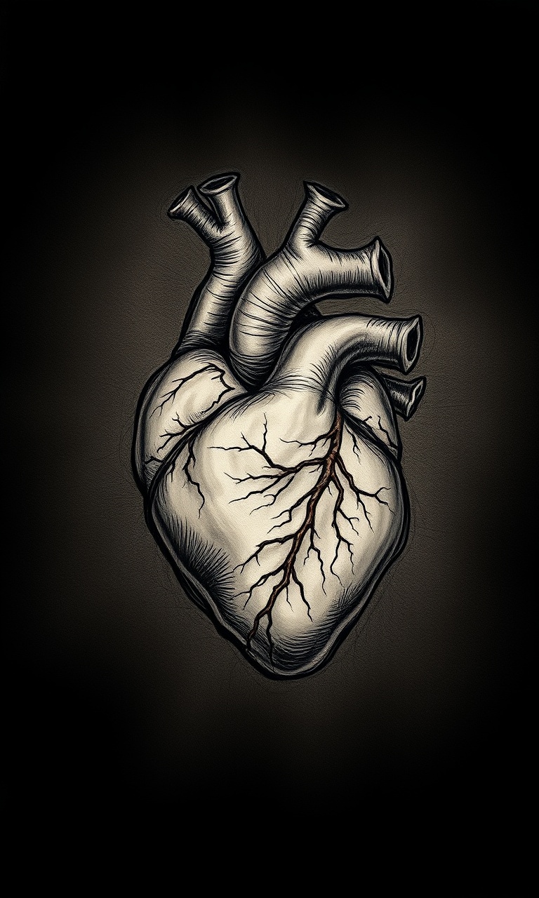 Heart Study · Oil Study — Dark Academia tough phone case