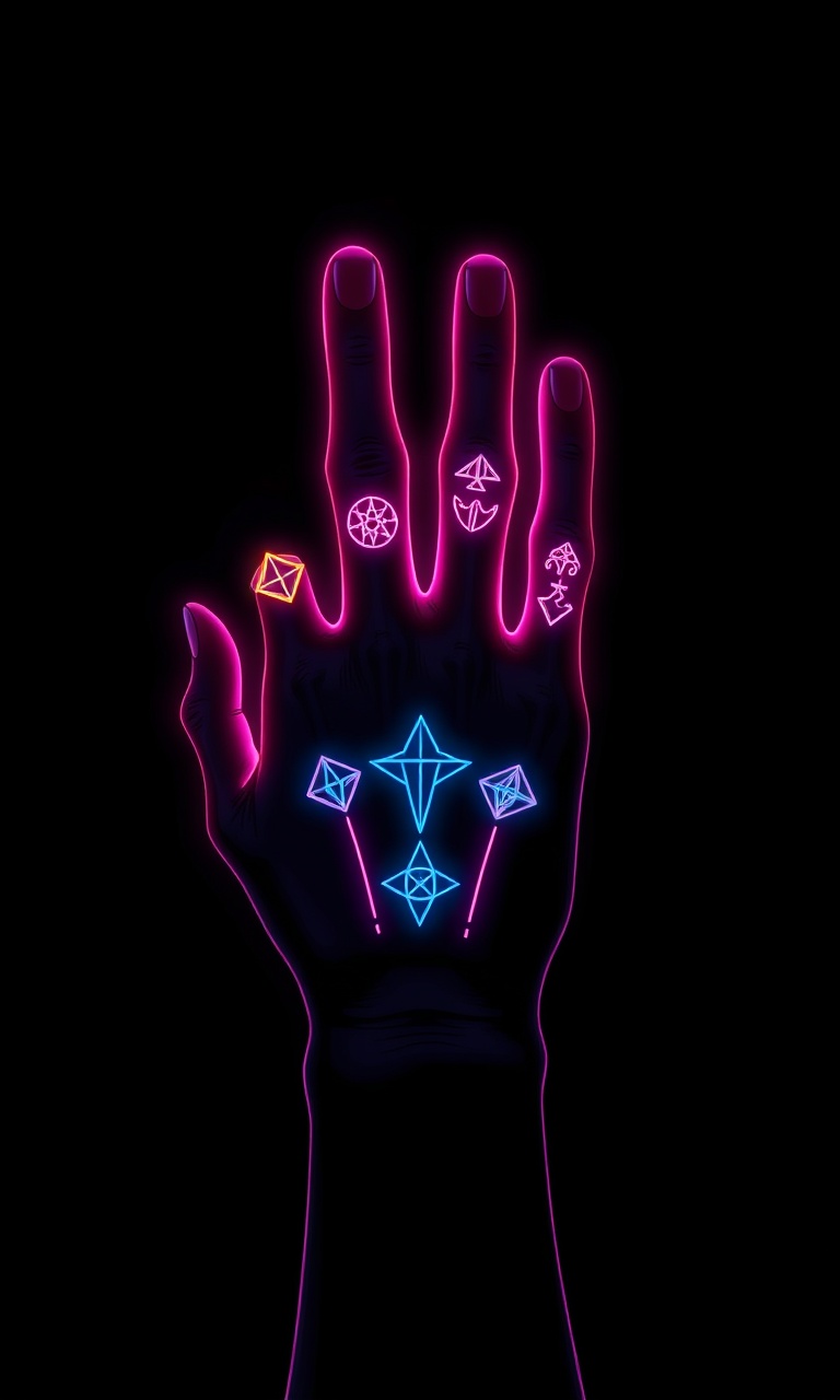 Hand of Mysteries · Thin Neon — Gilded Occult tough phone case