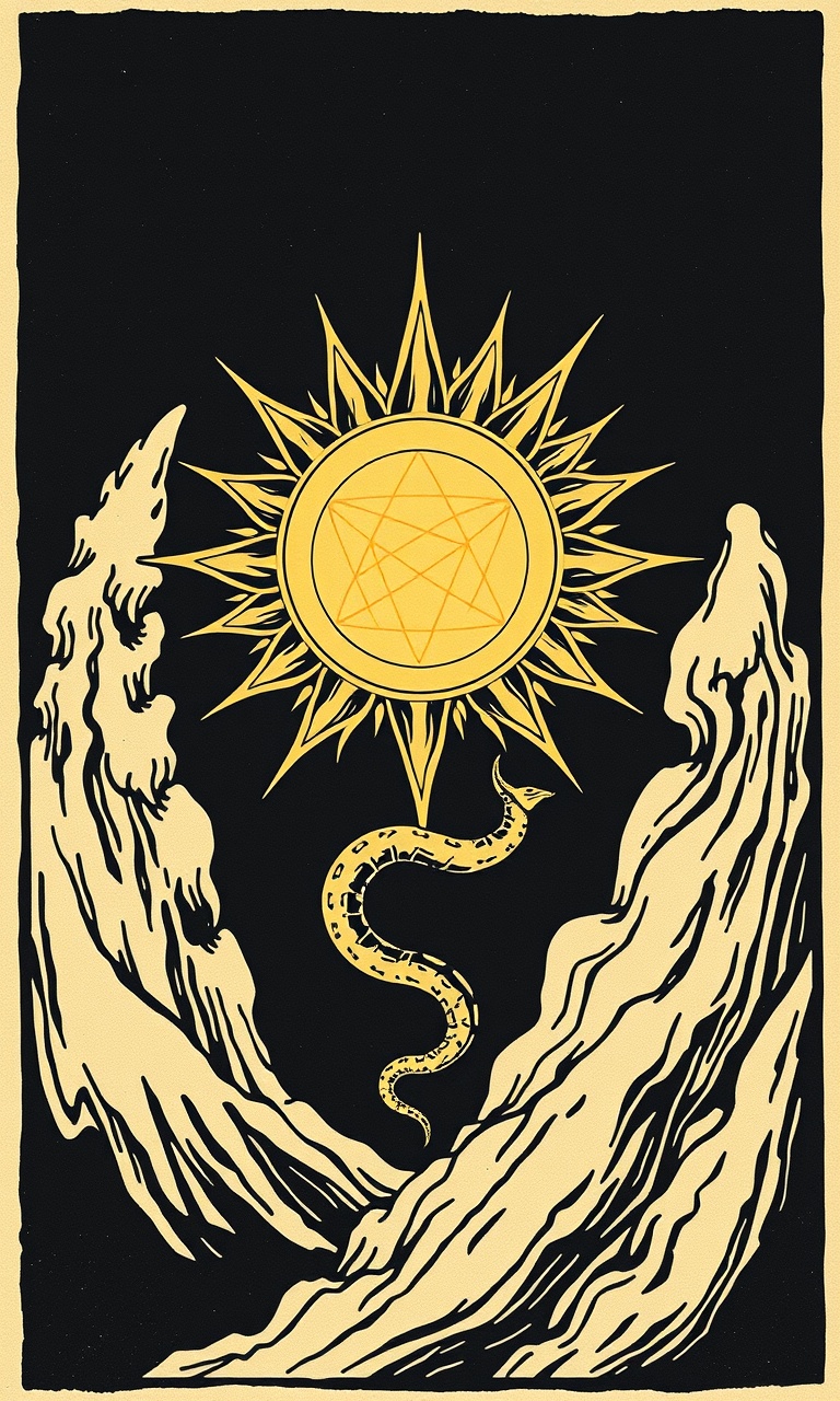 Sol Serpent · Woodcut — Gilded Occult tough phone case
