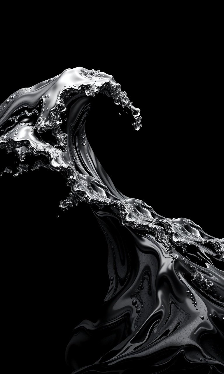 Chrome Wave · Duotone — Liquid Metal tough phone case