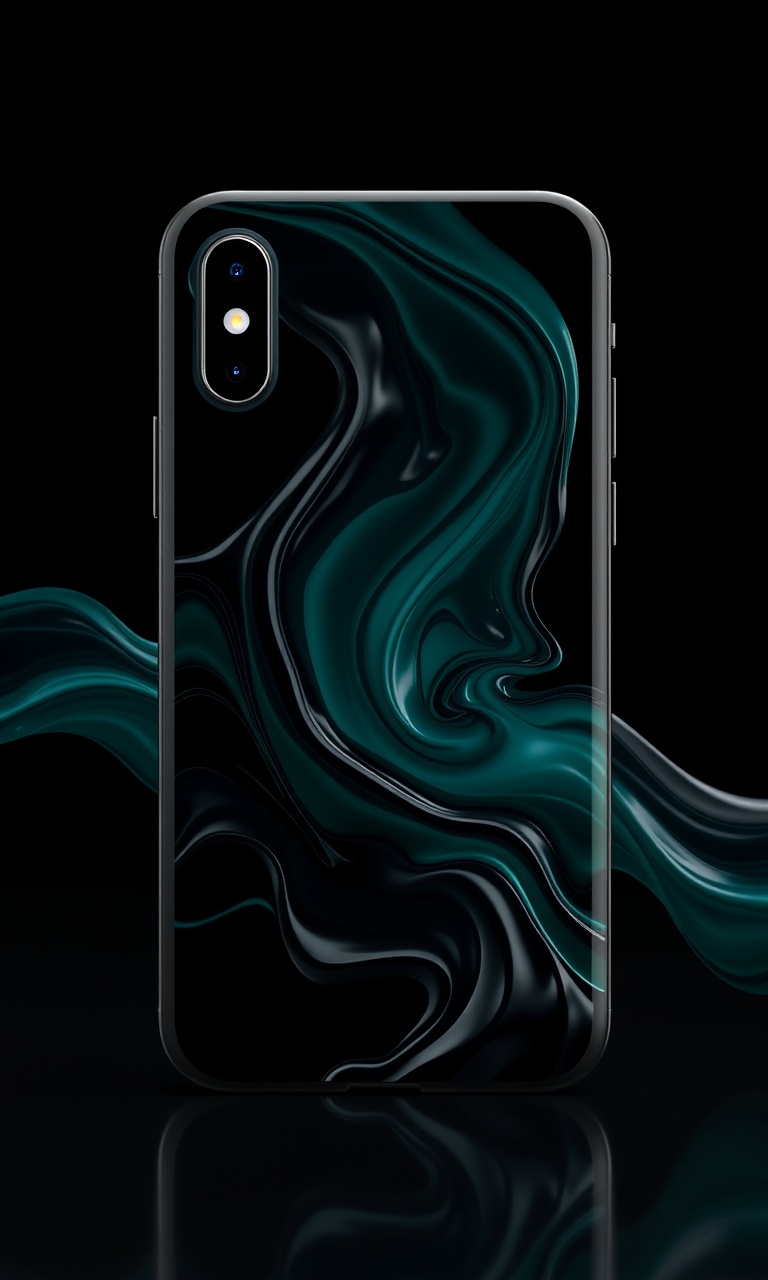 Obsidian Flow · Hyperreal — Liquid Metal tough phone case
