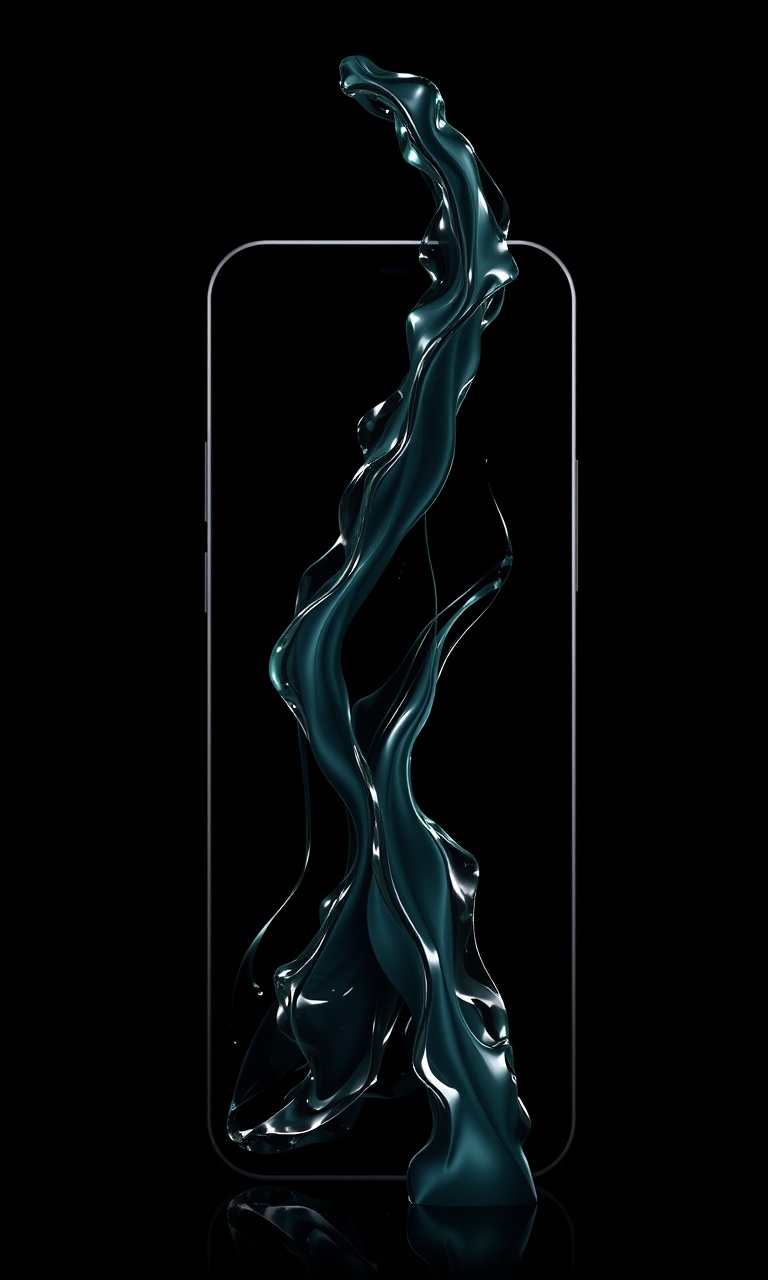 Obsidian Flow · Sculpted — Liquid Metal tough phone case