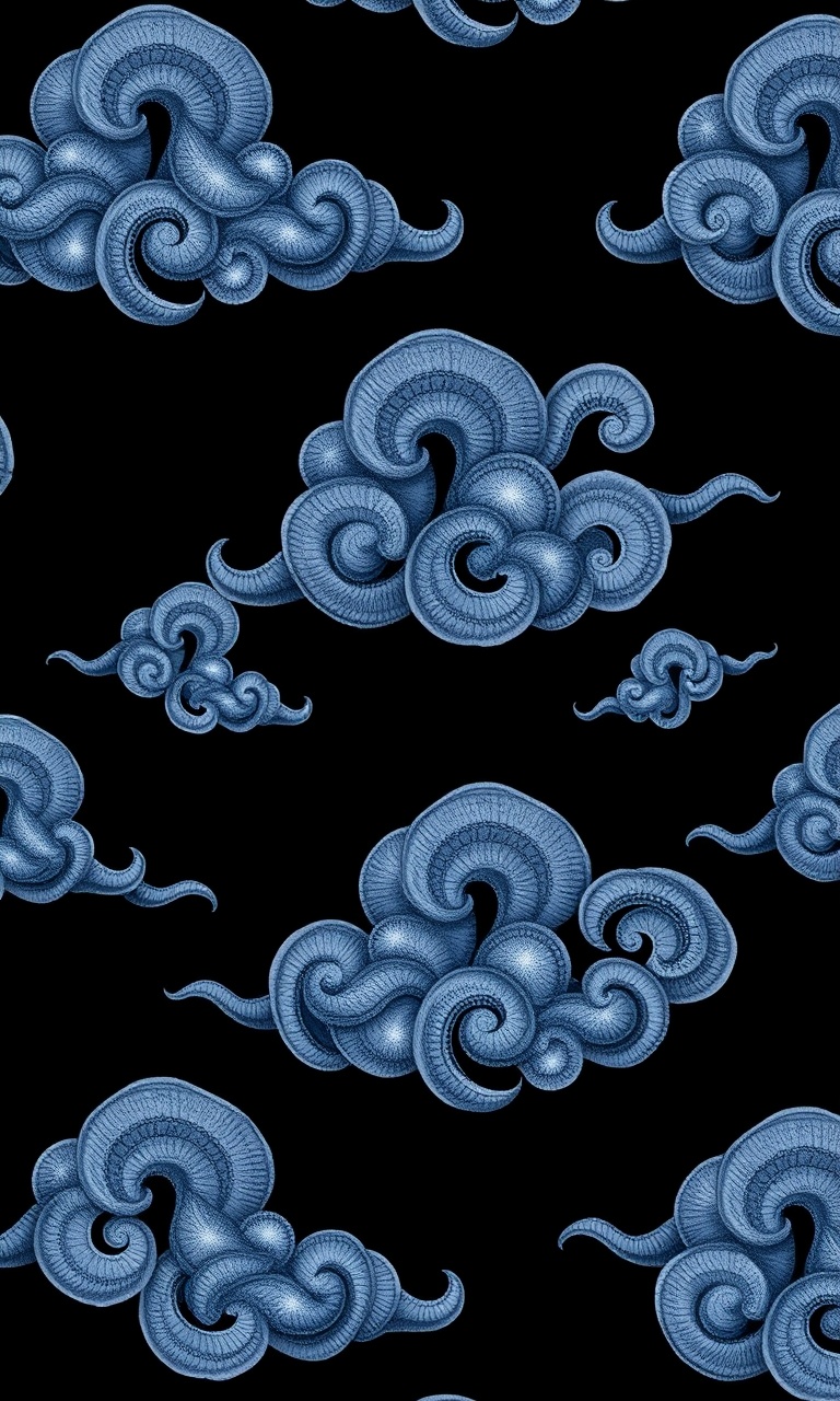 Cloud Scroll · Silk — Midnight Chinoiserie tough phone case
