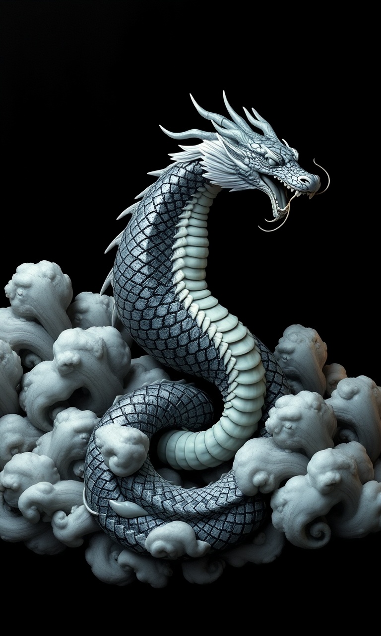 Ink Dragon · Porcelain — Midnight Chinoiserie tough phone case