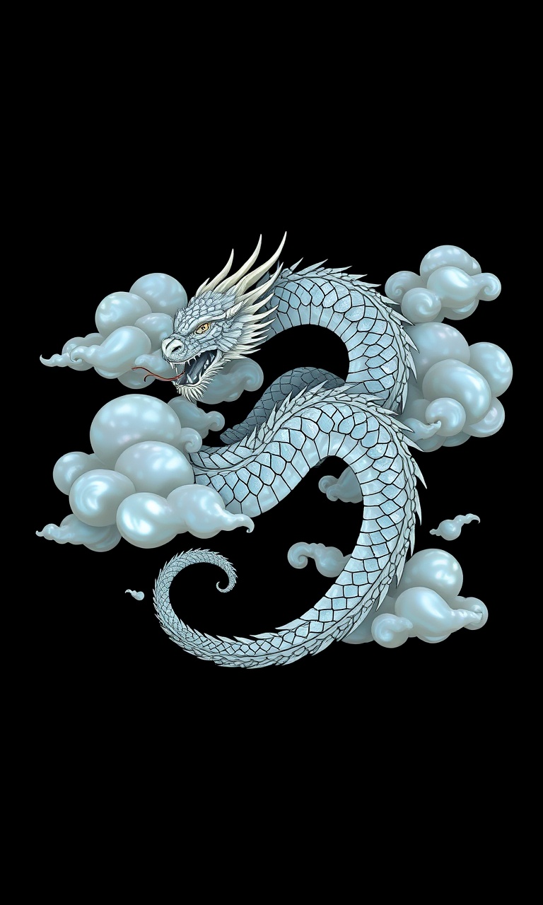 Ink Dragon · Pearl Inlay — Midnight Chinoiserie tough phone case