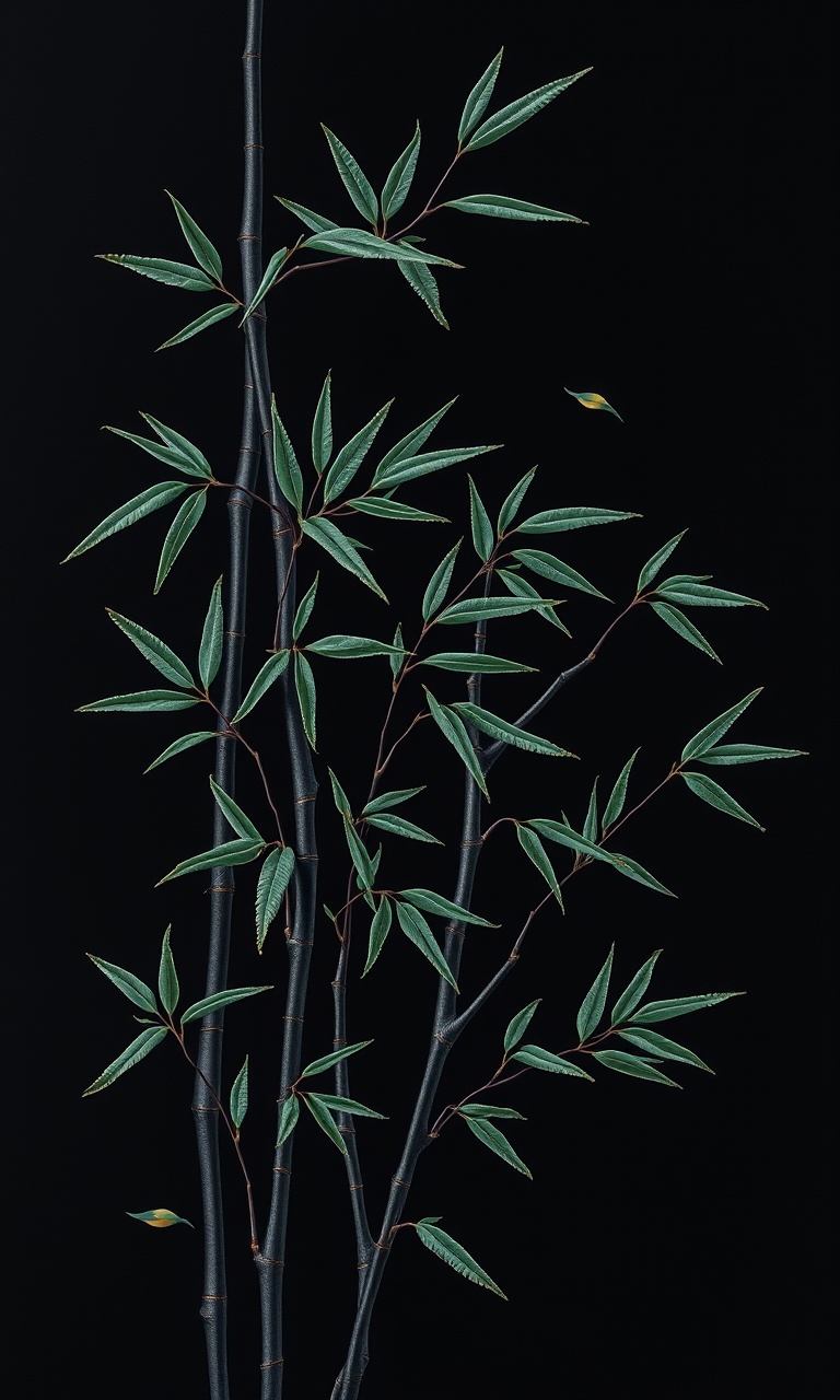 Shadow Bamboo · Silk — Midnight Chinoiserie tough phone case