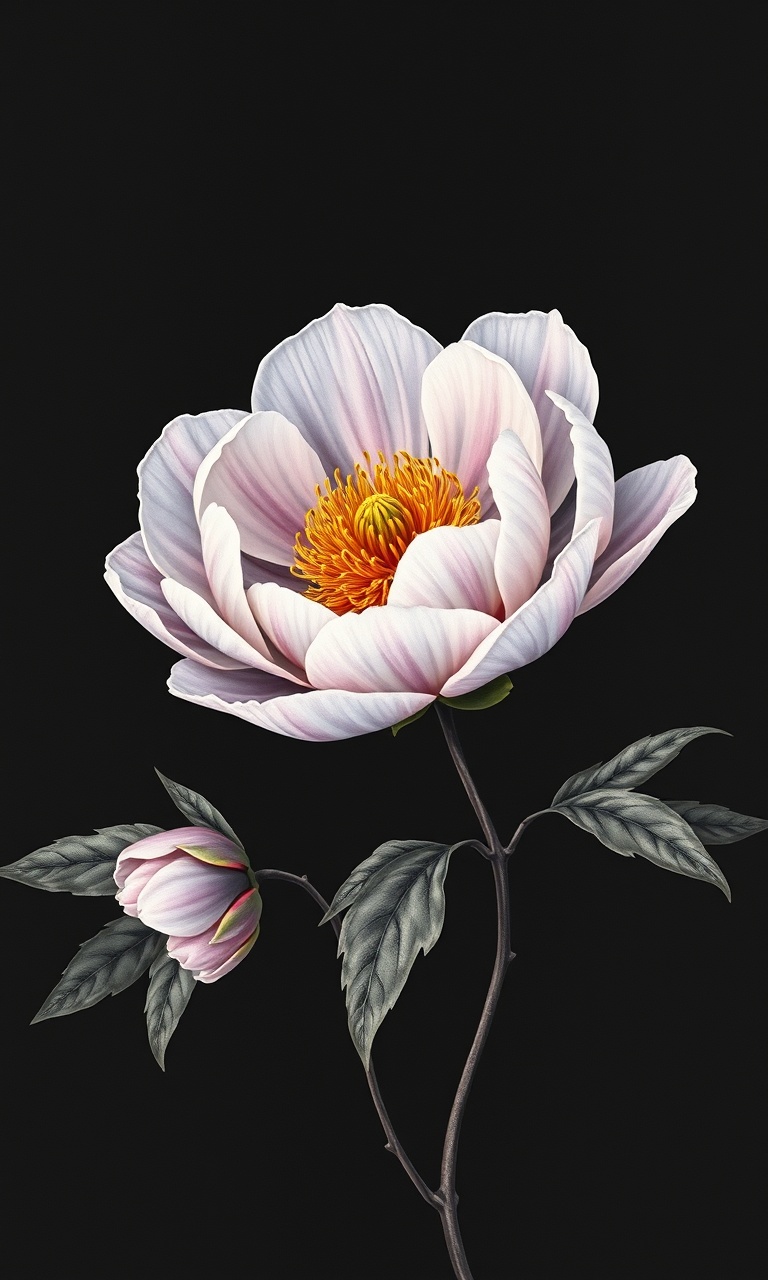 Lacquer Peony · Ink Wash — Midnight Chinoiserie tough phone case
