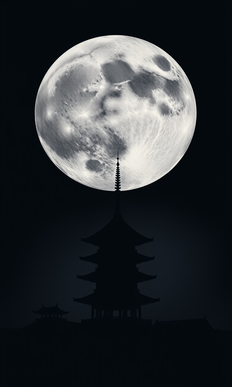Moon Pagoda · Ink Wash — Midnight Chinoiserie tough phone case