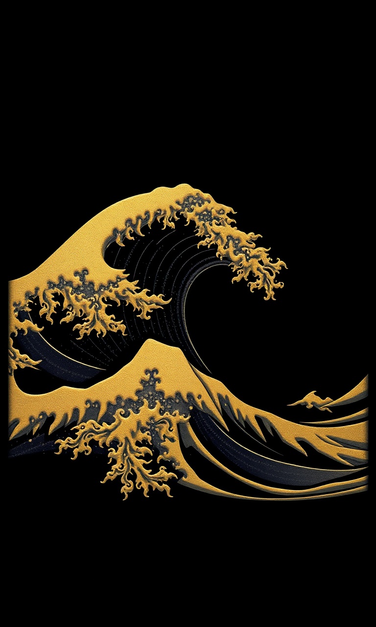 Storm Crest · Gold Lacquer — Midnight Chinoiserie tough phone case