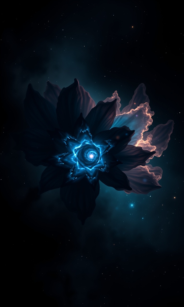 Void Bloom · Iridescent — Nebula Onyx tough phone case