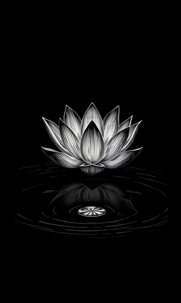 Black Lotus · Engraved — Noir Botanica tough phone case