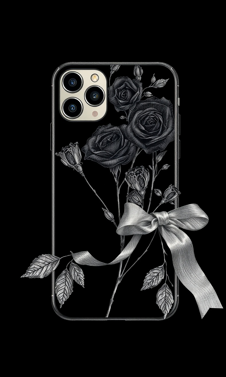 Mourning Garland · Engraved — Noir Botanica tough phone case