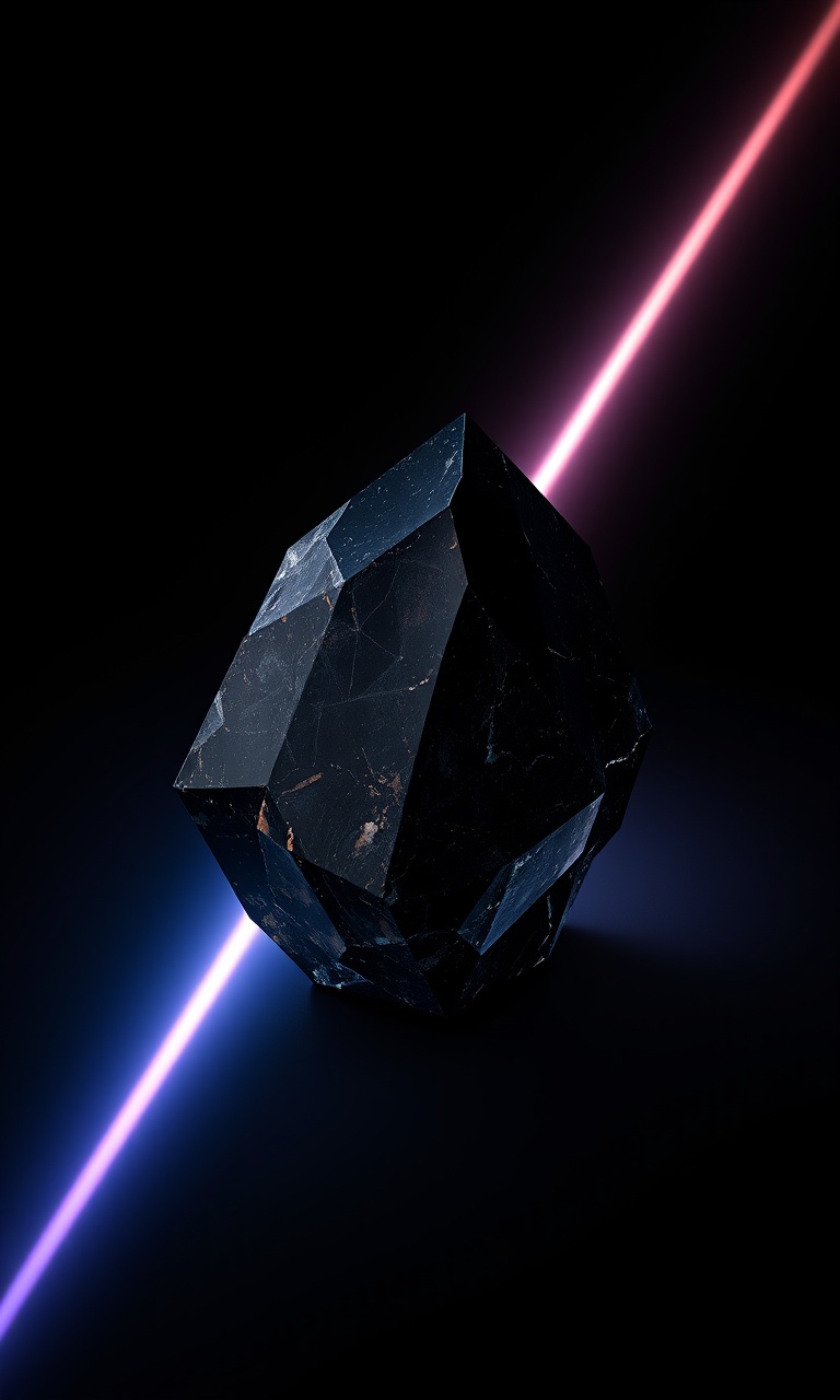 Dark Prism · Edge-Lit — Obsidian Geometry tough phone case