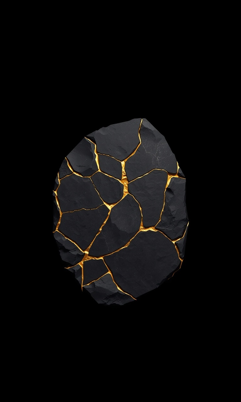 Kintsugi Noir · Minimal — Obsidian Geometry tough phone case