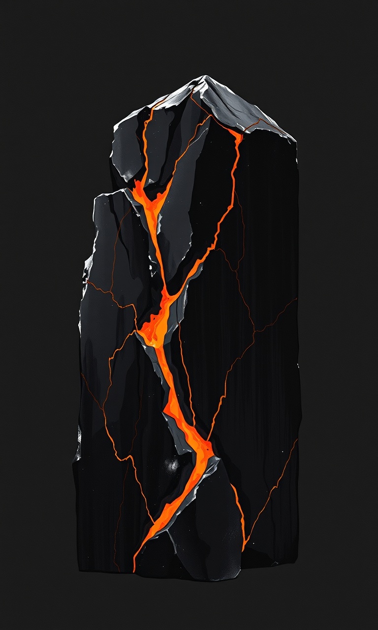 Monolith · Ink — Obsidian Geometry tough phone case