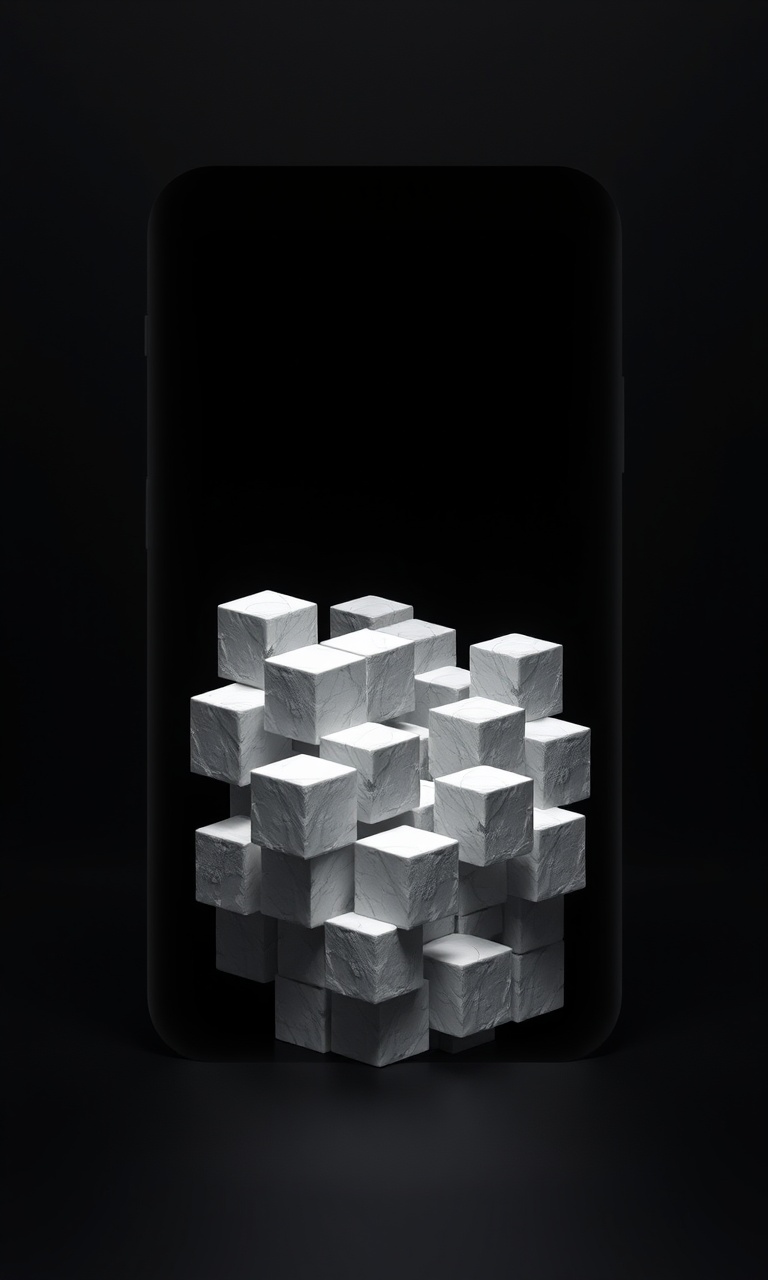 Void Cubes · Relief — Obsidian Geometry tough phone case