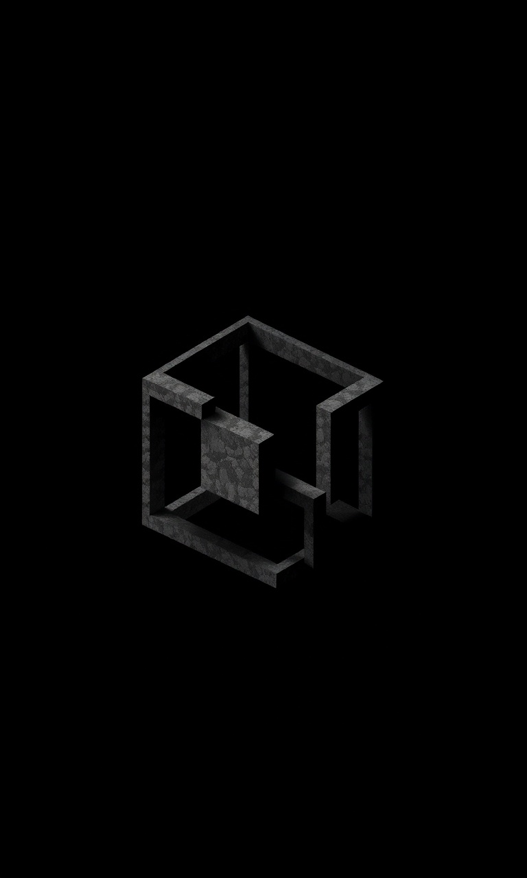 Void Cubes · Minimal — Obsidian Geometry tough phone case